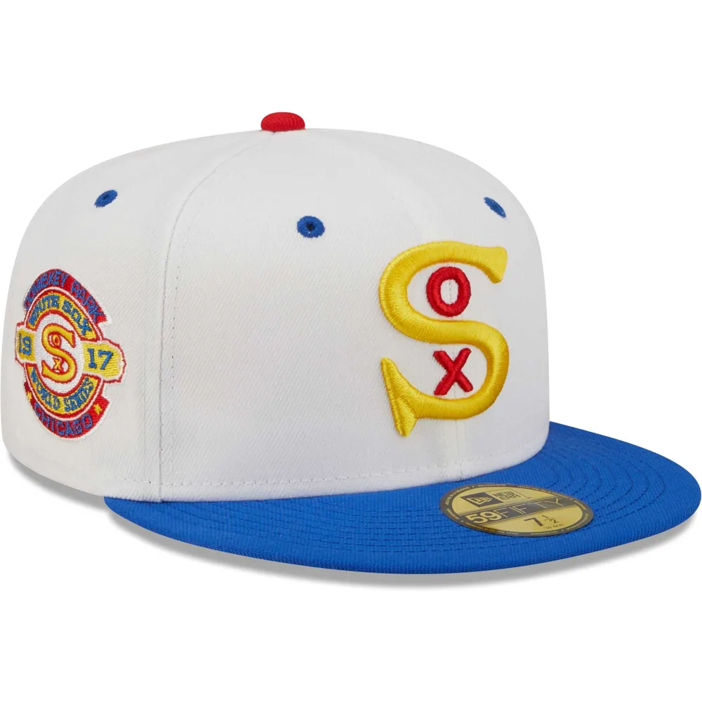 Modèle pour homme New Era White/Royal Chicago White Sox 1917 World Series Cherry Lolli 59FIFTY - Casquette ajustée