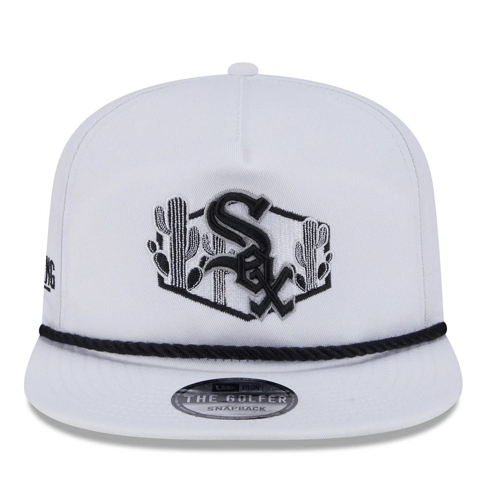 Men's New Era  White Chicago White Sox 2025 Spring Training Palm Golfer Snapback Hat