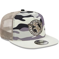 Casquette Snapback 9FIFTY Trucker Snapback Chicago White Sox Chrome Camo New Era pour homme avec cadre en A, blanc