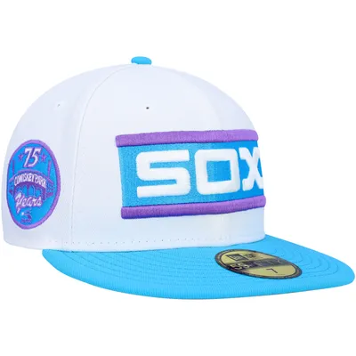 New Era White/coral Chicago White Sox Cooperstown Collection Comiskey Park  75th Anniversary Strawber