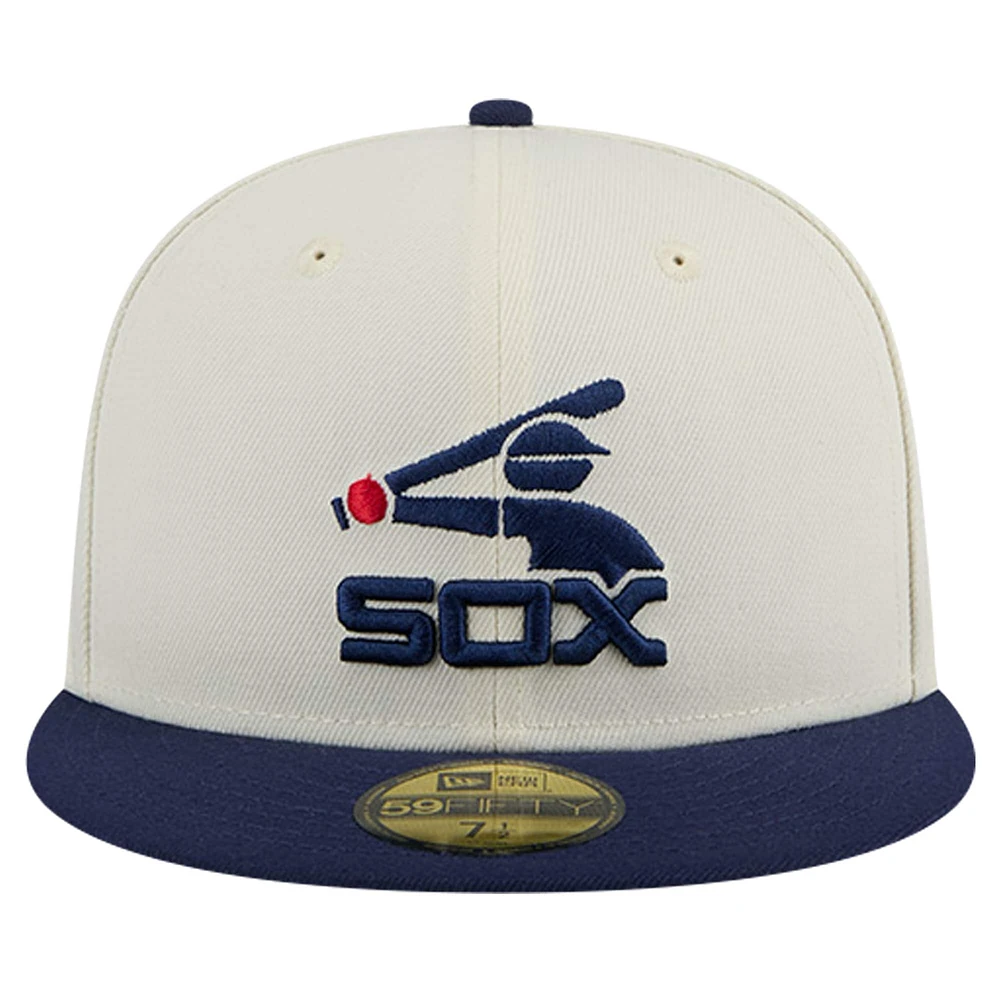 Casquette ajustée 59FIFTY chromée New Era pour hommes des White Sox de Chicago Cooperstown Collection