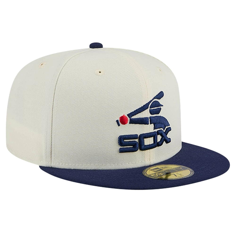 Casquette ajustée 59FIFTY chromée New Era pour hommes des White Sox de Chicago Cooperstown Collection