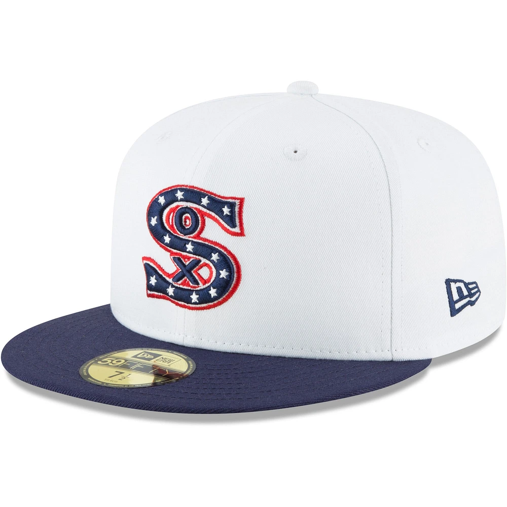 Casquette ajustée 59FIFTY en laine de la collection Cooperstown des Chicago White Sox New Era pour homme, blanche