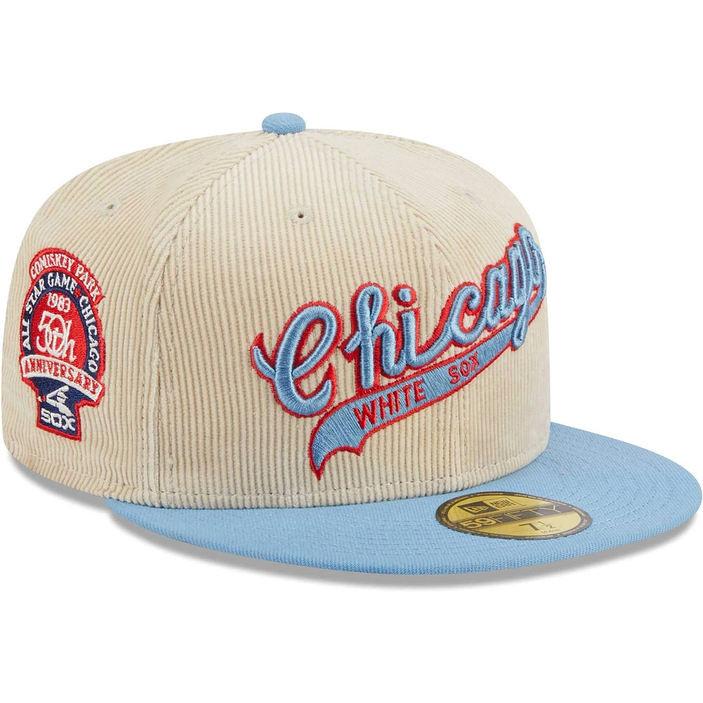 Casquette ajustée 59FIFTY classique en velours côtelé Chicago White Sox New Era pour hommes