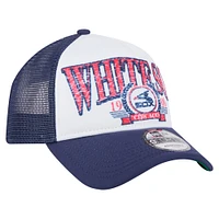 Men's New Era  White Chicago White Sox Distressed 9FORTY A-Frame Adjustable Trucker Hat