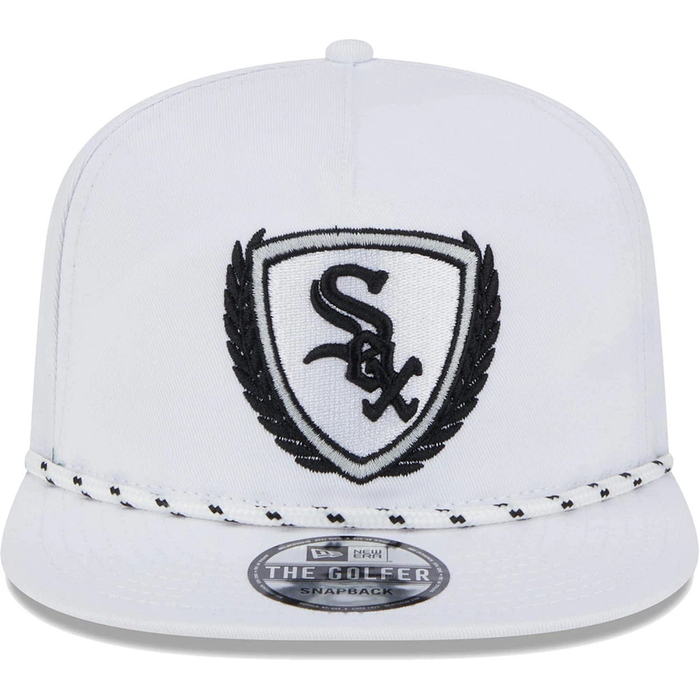 Men's New Era White Chicago White Sox Golfer Tee 9FIFTY Snapback Hat