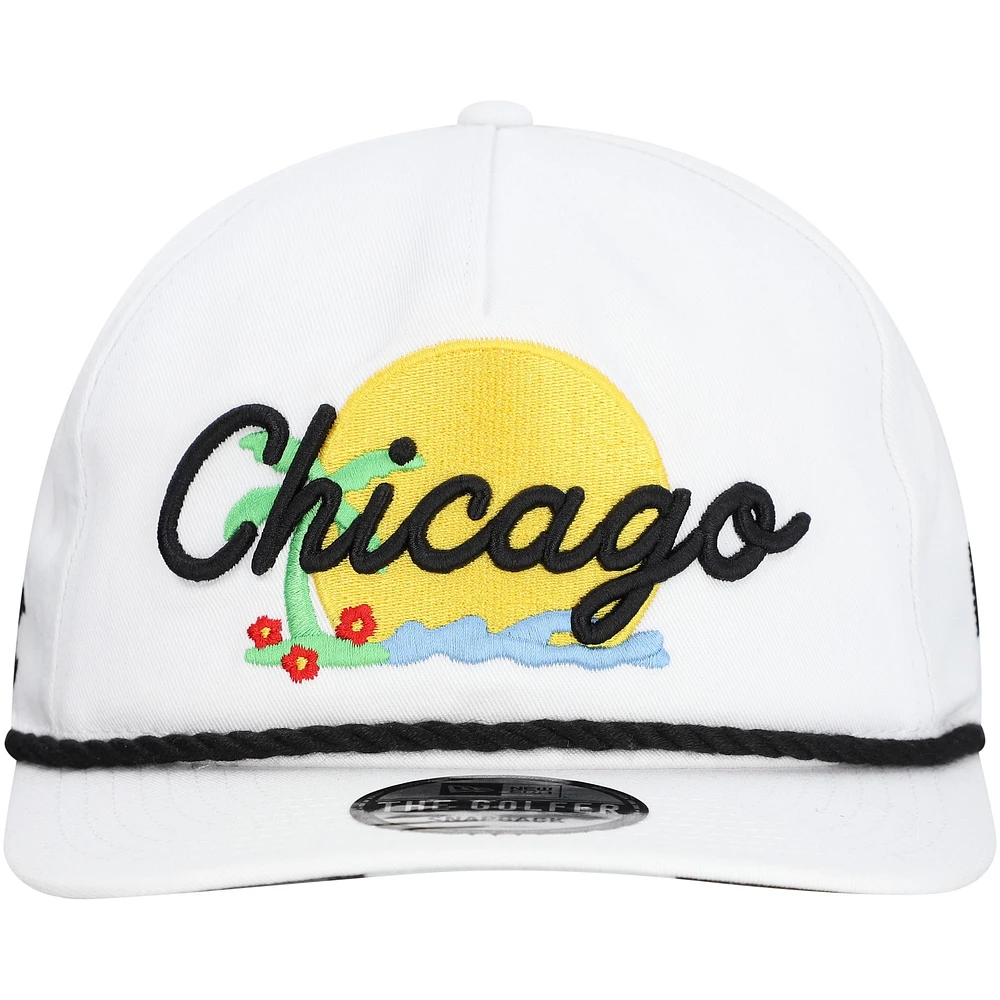 Men's New Era White Chicago White Sox Paradise Golfer Adjustable Hat