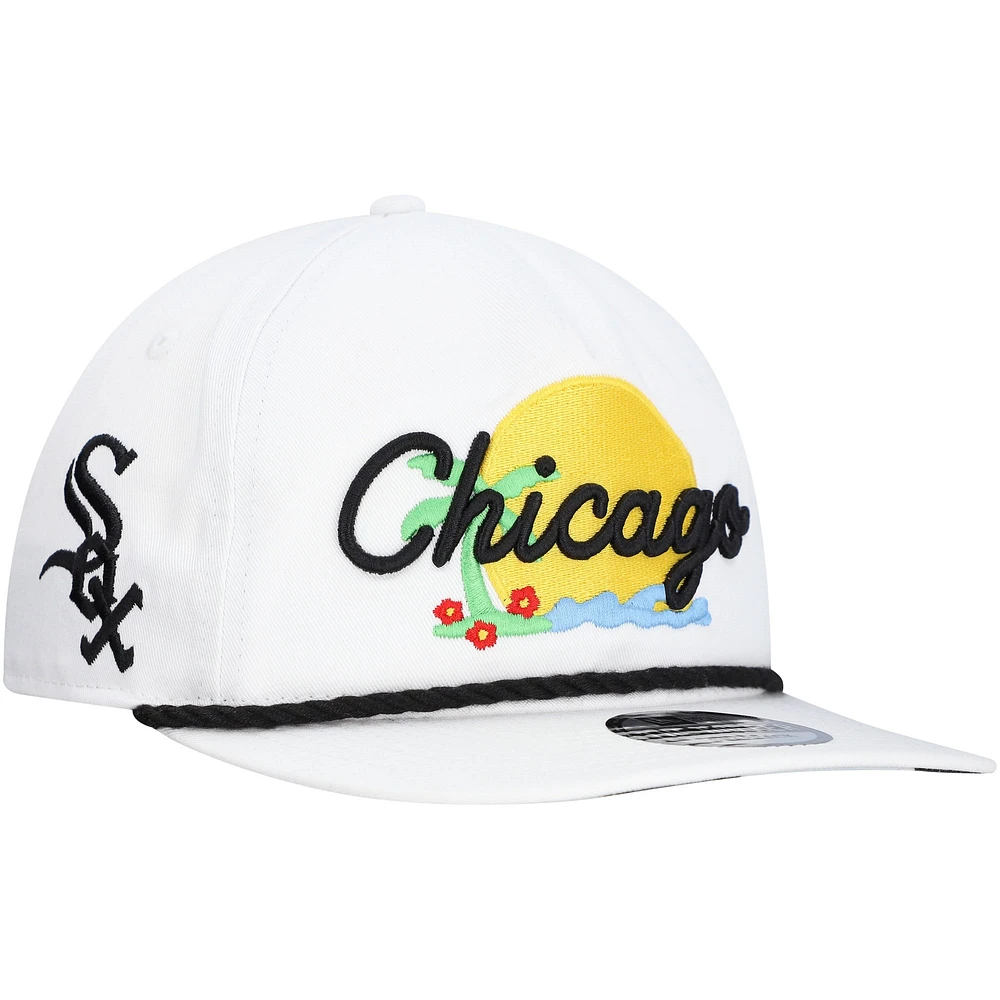 Men's New Era White Chicago White Sox Paradise Golfer Adjustable Hat