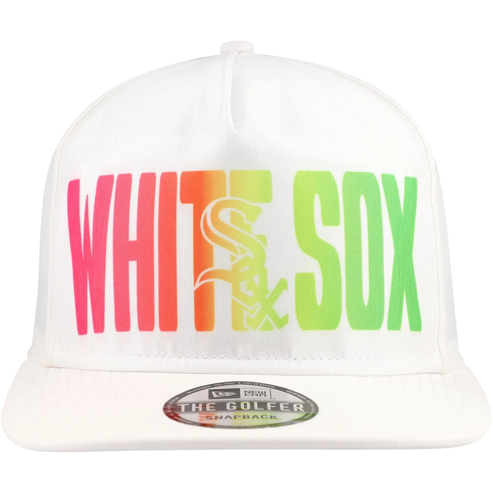 Men's New Era White Chicago White Sox Spring Spectrum Golfer Snapback Hat