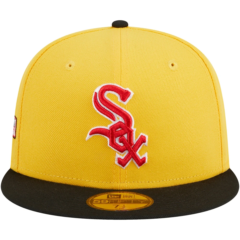 Men's New Era Yellow/Black Chicago White Sox Grilled 59FIFTY Fitted Hat