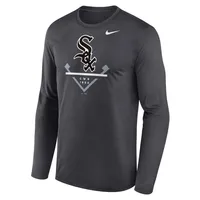 T-shirt à manches longues Performance Icon Legend des Chicago White Sox Nike anthracite pour homme