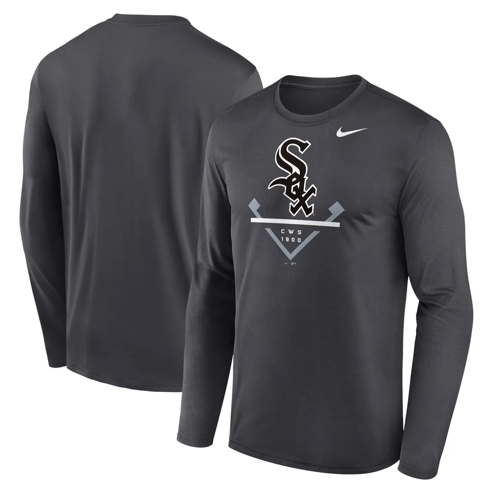 T-shirt à manches longues Performance Icon Legend des Chicago White Sox Nike anthracite pour homme