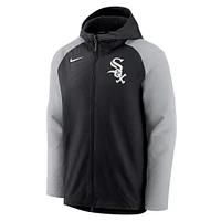 Sweat à capuche entièrement zippé Nike Chicago White Sox Authentic Collection Performance Raglan pour homme, noir/gris