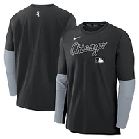 Haut à manches longues léger et performant pour homme Nike Chicago White Sox Authentic Collection Player noir/gris