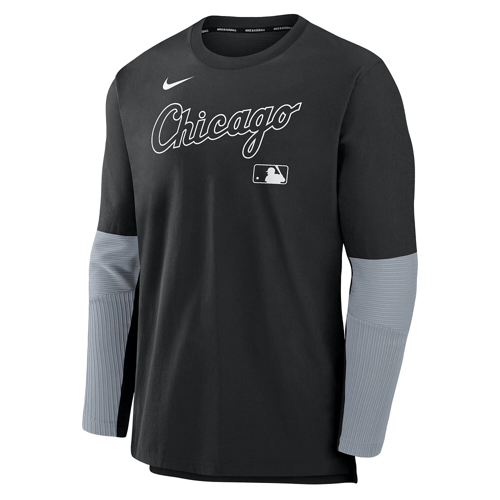 Haut à manches longues léger et performant pour homme Nike Chicago White Sox Authentic Collection Player noir/gris