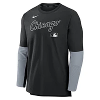 Haut à manches longues léger et performant pour homme Nike Chicago White Sox Authentic Collection Player noir/gris
