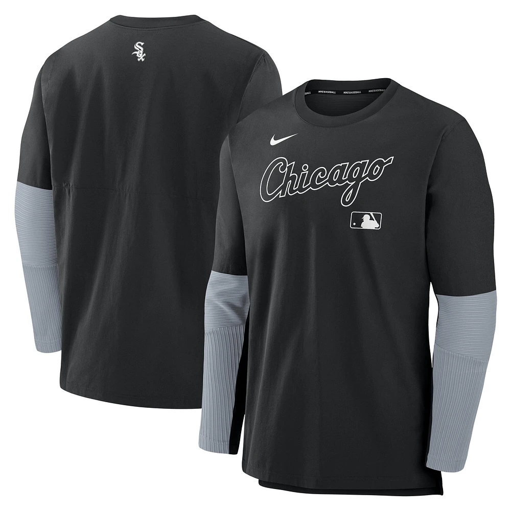 Haut à manches longues léger et performant pour homme Nike Chicago White Sox Authentic Collection Player noir/gris