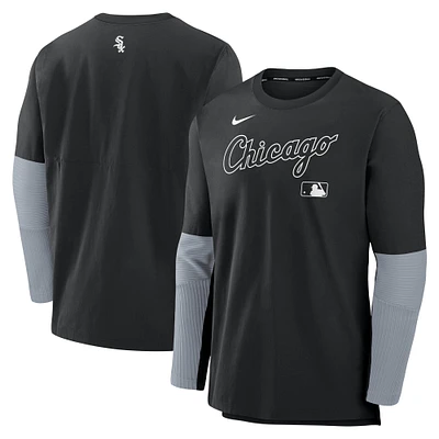Haut à manches longues léger et performant pour homme Nike Chicago White Sox Authentic Collection Player noir/gris