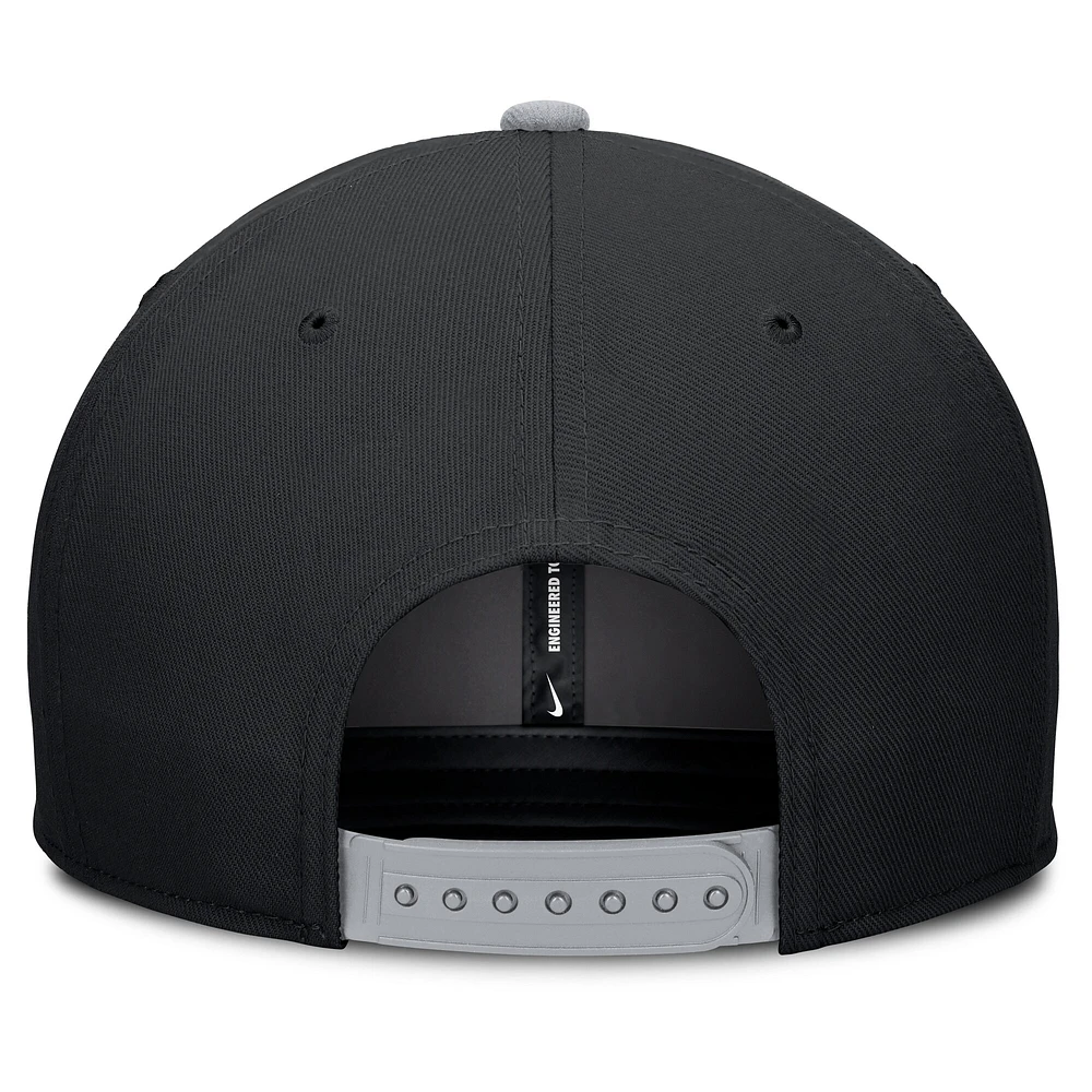 Casquette Nike Pro Performance Snapback Chicago White Sox noire/grise pour homme