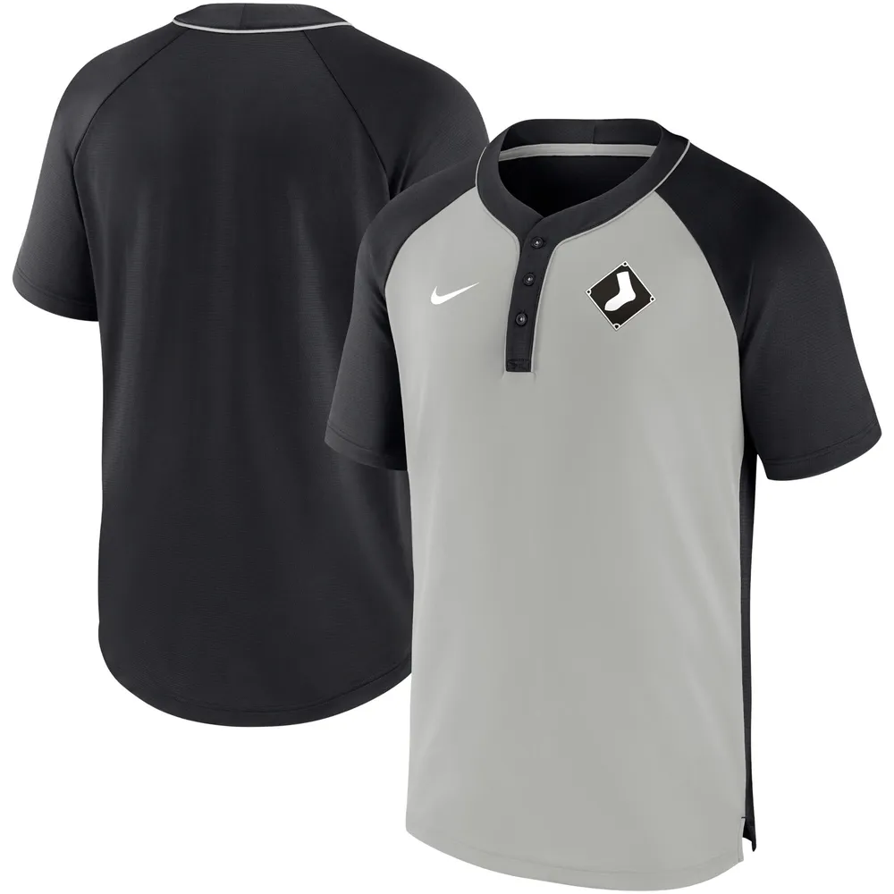 Lids Chicago White Sox Nike City Plate Performance Henley Raglan T-Shirt -  Black/Silver