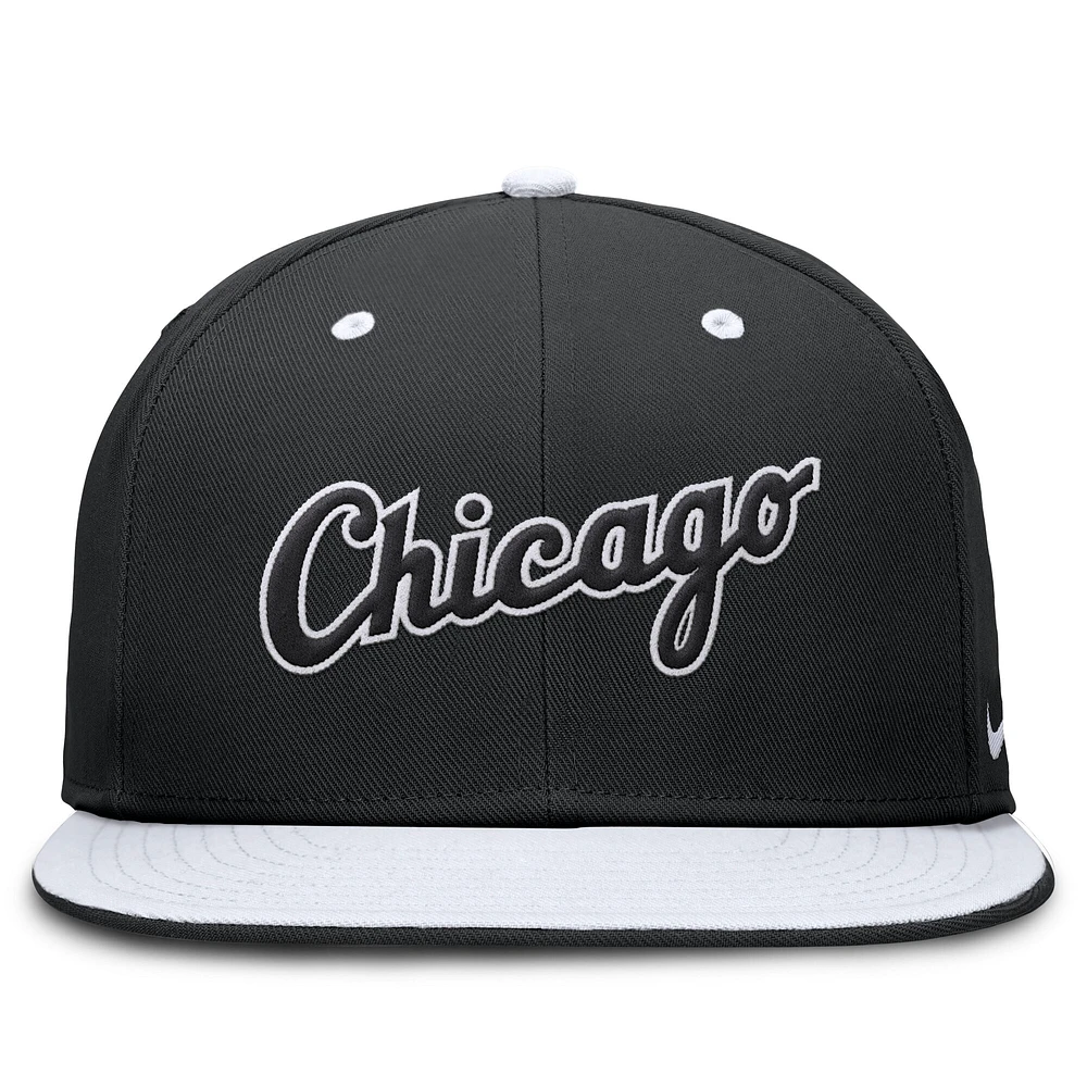 Men's Nike  Black/White Chicago White Sox True Primetime Two-Tone Performance Fitted Hat