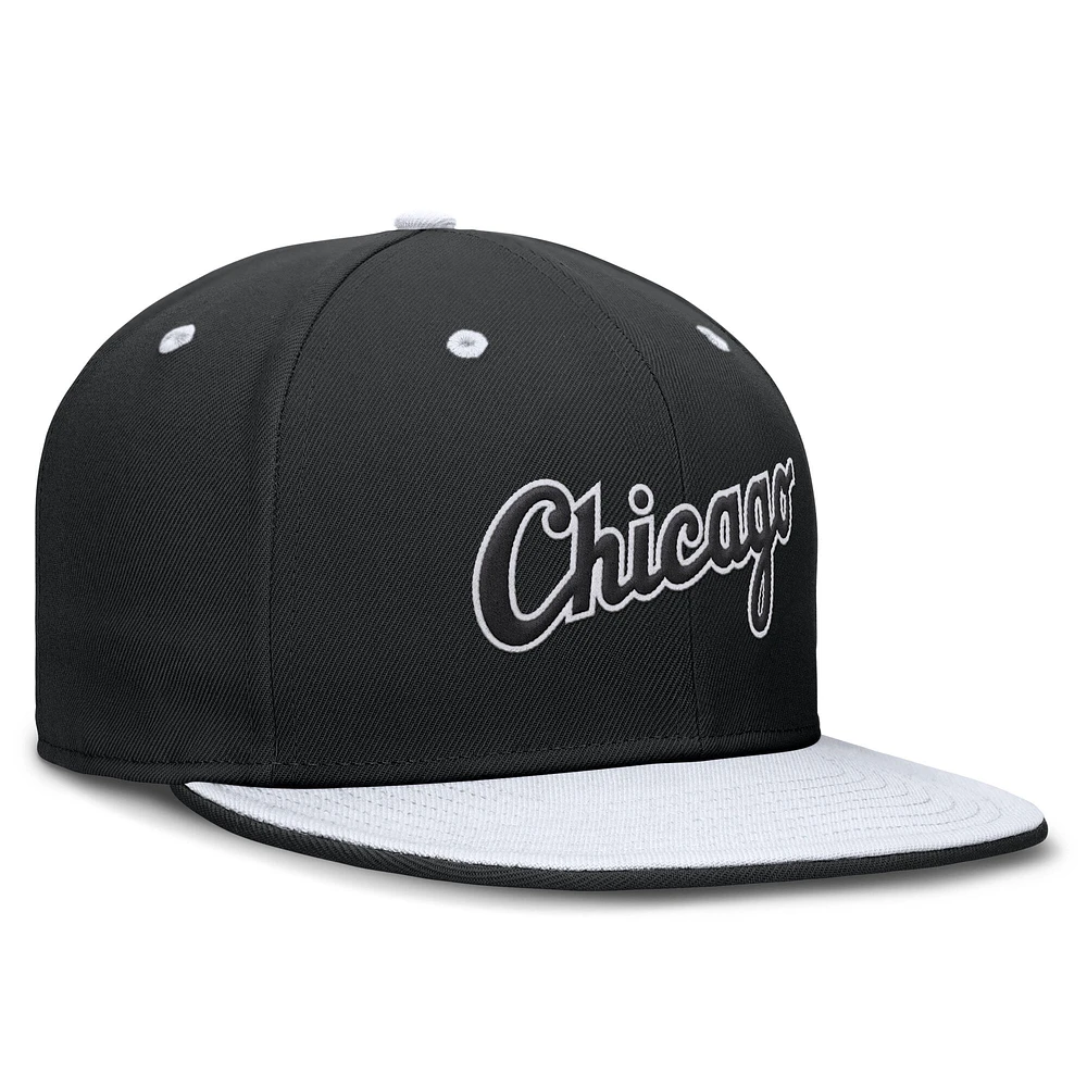 Men's Nike  Black/White Chicago White Sox True Primetime Two-Tone Performance Fitted Hat