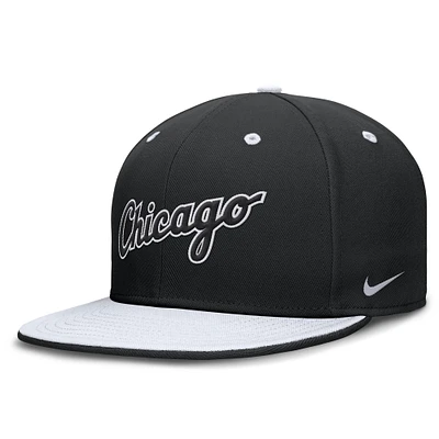 Men's Nike  Black/White Chicago White Sox True Primetime Two-Tone Performance Fitted Hat