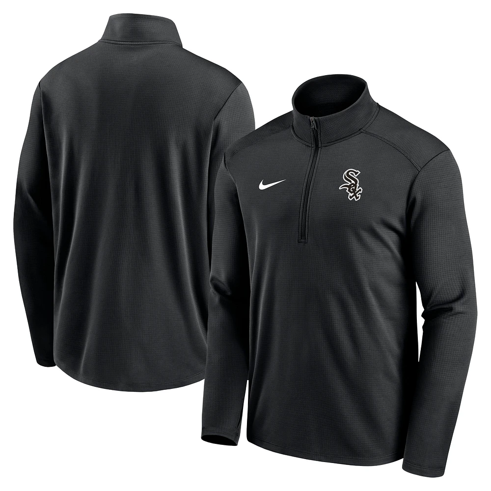 Nike Chicago White Sox Agility Pacer Performance légère demi-zip pour homme Noir