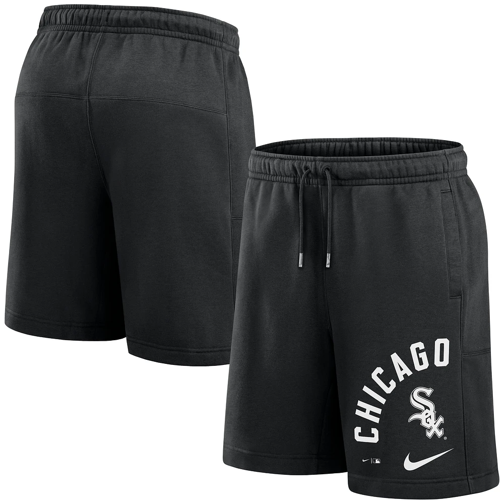 Short en polaire Nike Chicago White Sox Arched Kicker pour homme, noir