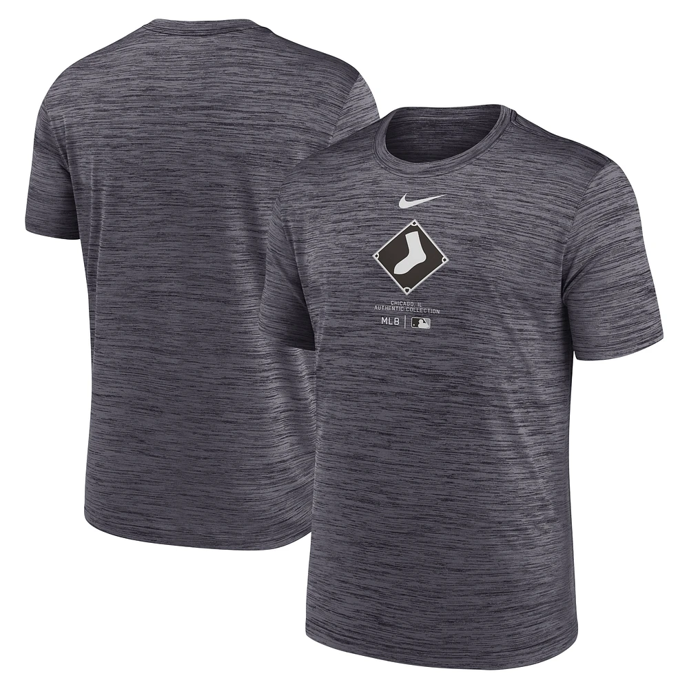 T-shirt Nike City Connect Velocity Performance pour homme, noir, Chicago White Sox Authentic Collection