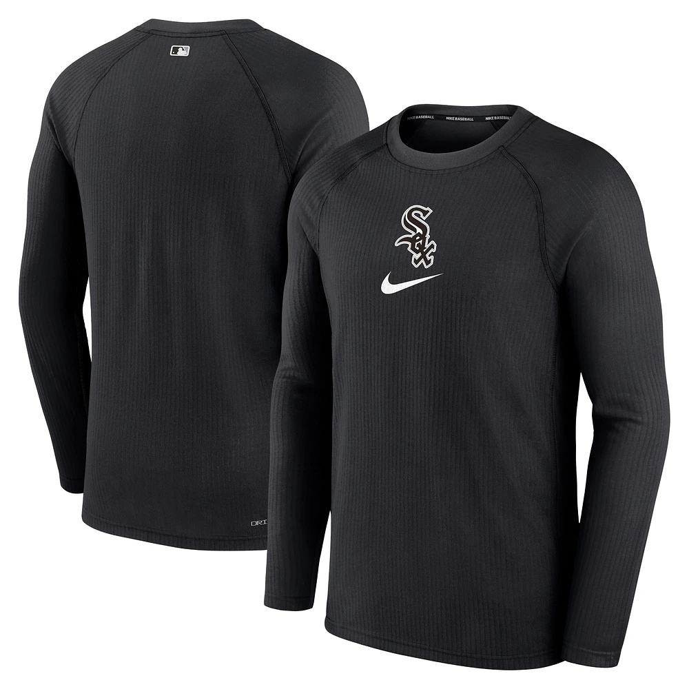 T-shirt à manches longues Nike Chicago White Sox Authentic Collection Game Raglan Performance pour homme Noir