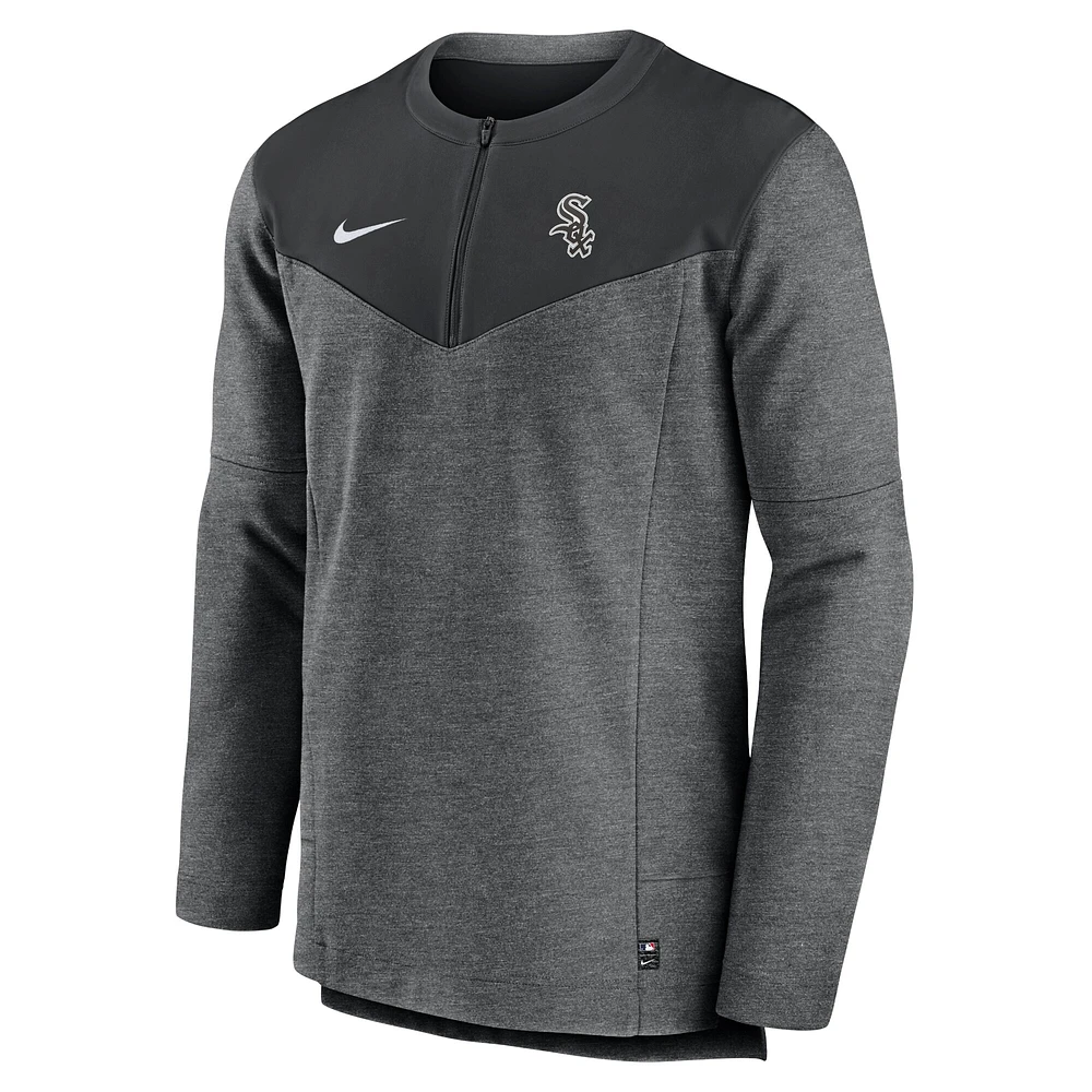 Haut à demi-glissière Nike Chicago White Sox Authentic Collection Game Time Performance pour homme Noir