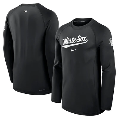 Men's Nike Black Chicago White Sox Authentic Collection Game Time Raglan Performance Long Sleeve T-Shirt