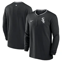 Haut Nike Performance demi-zippé noir Chicago White Sox Authentic Collection pour homme