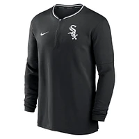 Haut Nike Performance demi-zippé noir Chicago White Sox Authentic Collection pour homme