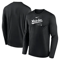 T-shirt à manches longues Nike Black Chicago White Sox Authentic Collection Practice Performance pour homme