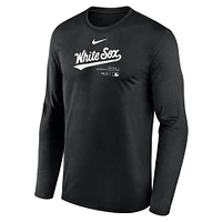 T-shirt à manches longues Nike Black Chicago White Sox Authentic Collection Practice Performance pour homme