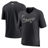 Men's Nike Black Chicago White Sox Authentic Collection Pregame Raglan Performance V-Neck T-Shirt