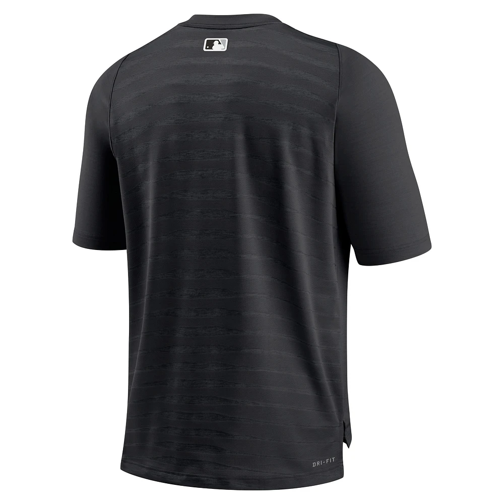 Men's Nike Black Chicago White Sox Authentic Collection Pregame Raglan Performance V-Neck T-Shirt