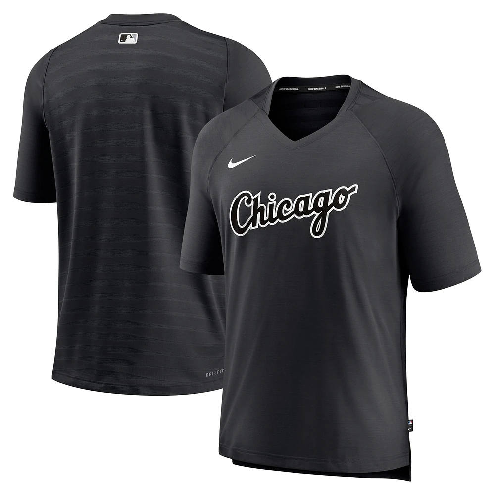 T-shirt à encolure en V raglan Performance d'avant-match Nike Chicago White Sox Authentic Collection pour homme