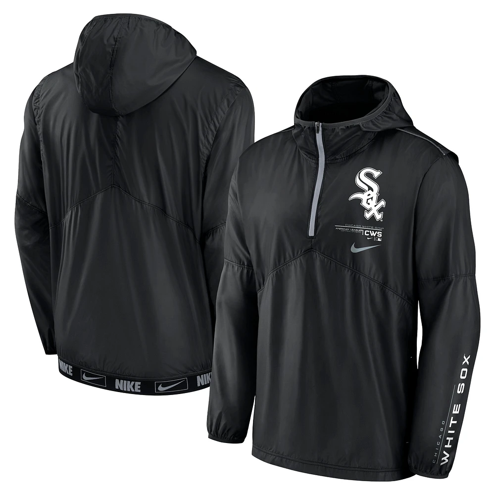 Coupe-vent à demi-glissière Nike Chicago White Sox Authentic Night Game Performance pour homme Noir