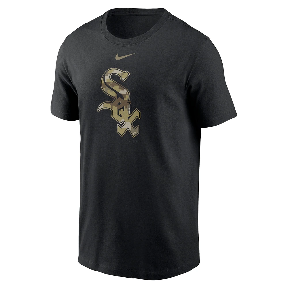 Men's Nike Black Chicago White Sox Camo Logo Team T-Shirt