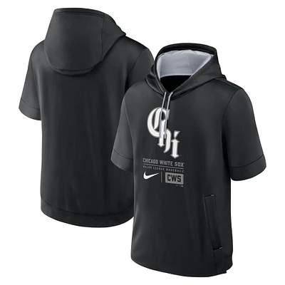 Men's Nike Black Chicago White Sox City Connect Color Block Short Sleeve Pullover Hoodie