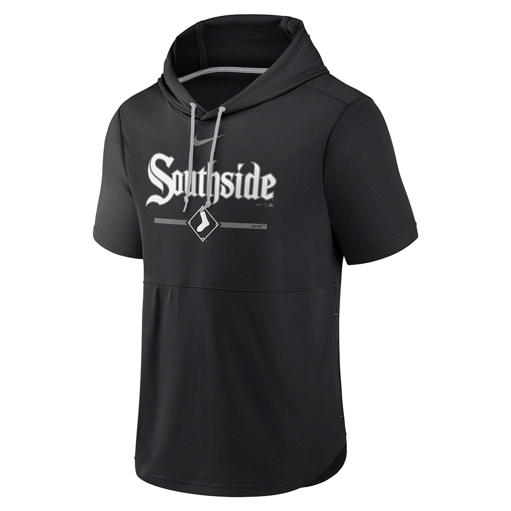 Sweat à capuche manches courtes Nike Black Chicago White Sox City Connect pour homme