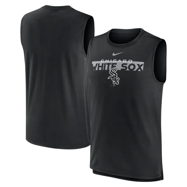 Men's Colorado Rockies Nike Black Knockout Stack Exceed Muscle Tank Top