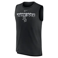 Débardeur musculaire Nike noir Chicago White Sox Knockout Stack Exceed Performance pour homme