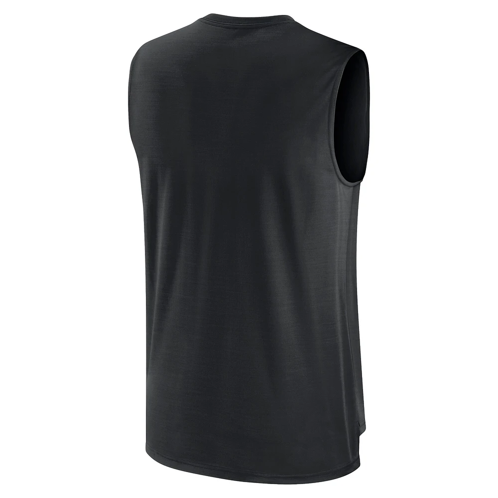 Débardeur musculaire Nike noir Chicago White Sox Knockout Stack Exceed Performance pour homme