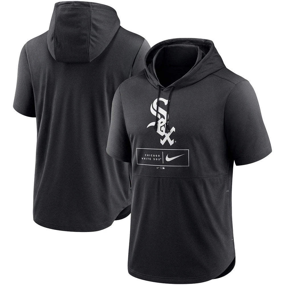 Haut à capuche léger manches courtes Nike Chicago White Sox Lockup Performance pour homme