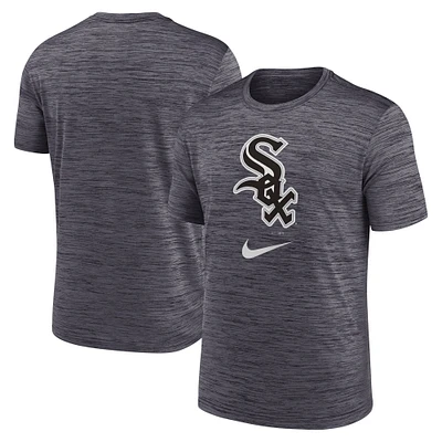 T-shirt de performance Nike Chicago White Sox avec logo Velocity pour homme, noir