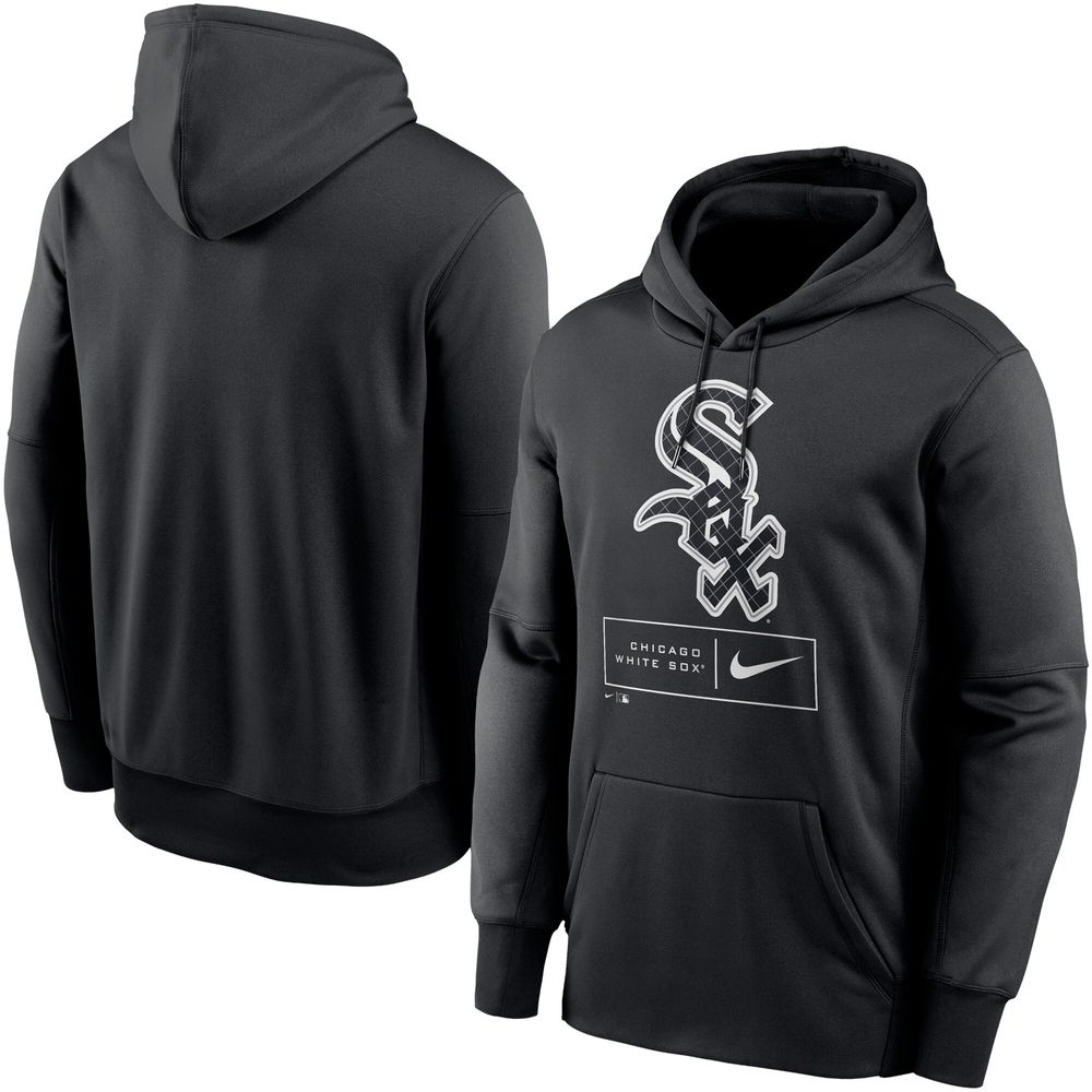 Men's Nike Black Chicago White Sox Pattern Logo Performance - Pullover Hoodie